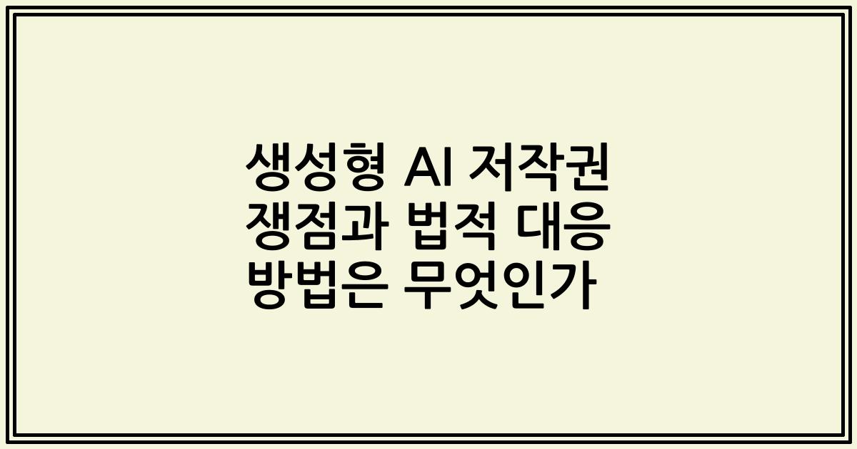 생성형 AI 저작권 쟁점과 법적 대응 방법은 무엇인가