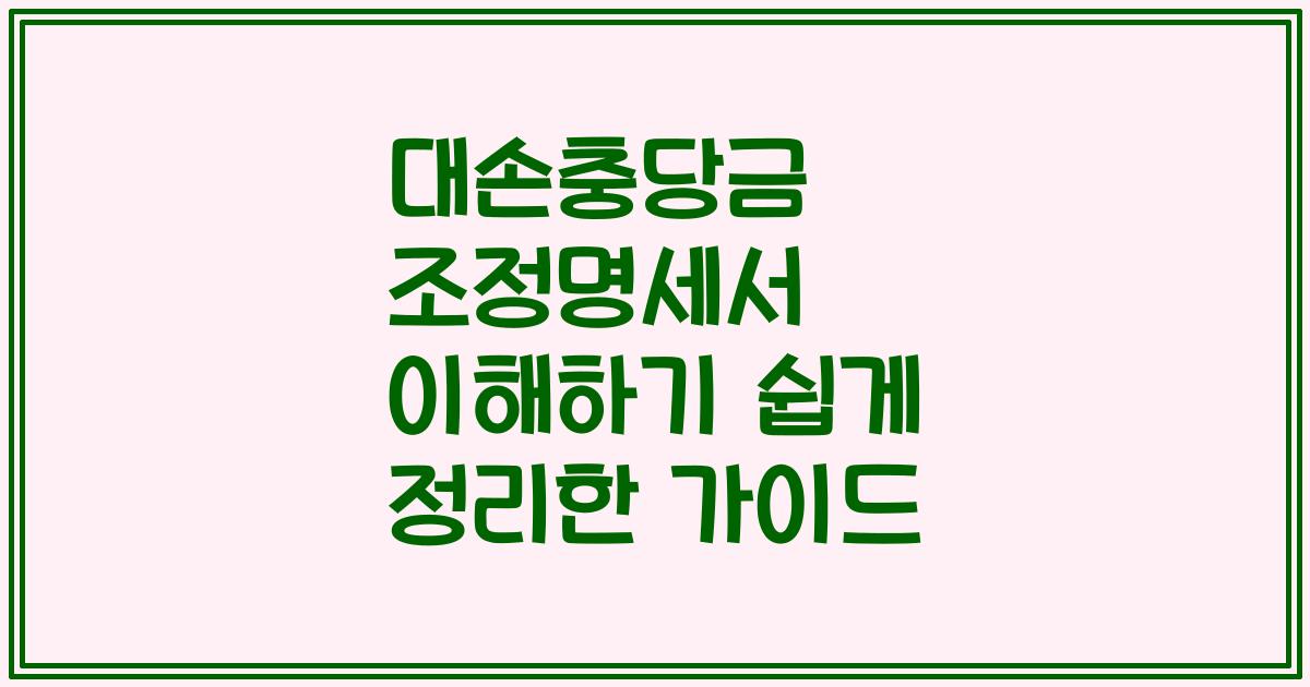 대손충당금 조정명세서 이해하기 쉽게 정리한 가이드