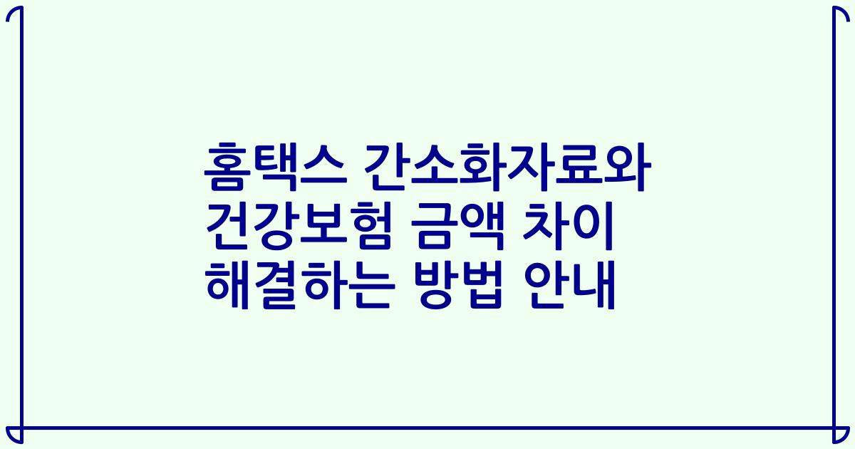 홈택스 간소화자료와 건강보험 금액 차이 해결하는 방법 안내